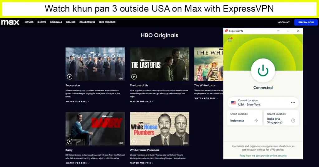 Watch Khun Pan 3 outside USA on Max with ExpressVPN 