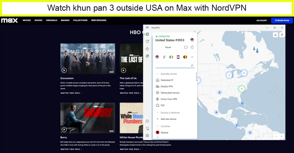 Watch Khun Pan 3 outside USA on Max with NordVPN