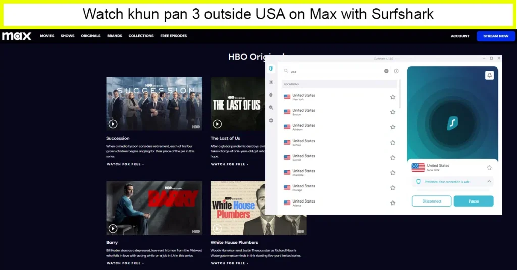 Watch Khun Pan 3 outside USA on Max with Surfshark