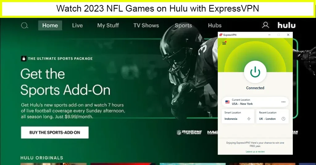Watch 2023 NFL Preseason Games outside USA on Hulu with ExpressVPN