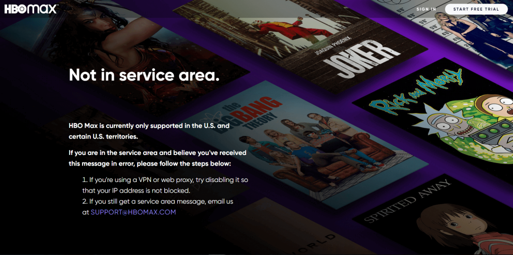 HBO Max isn't available in your region yet