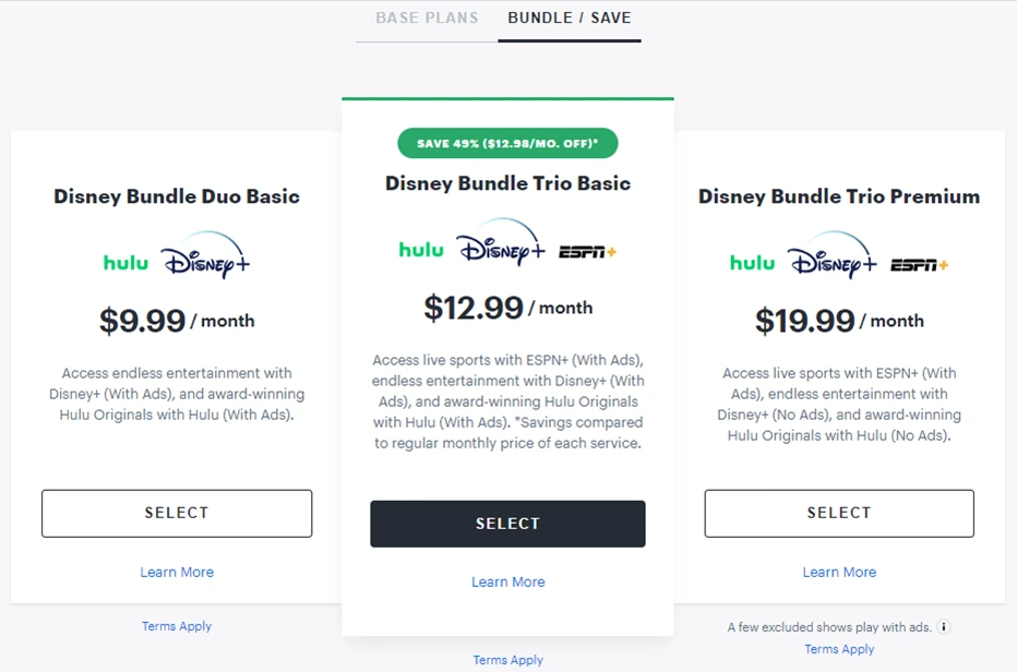 HULU Duo and Trio Bundle/Save section